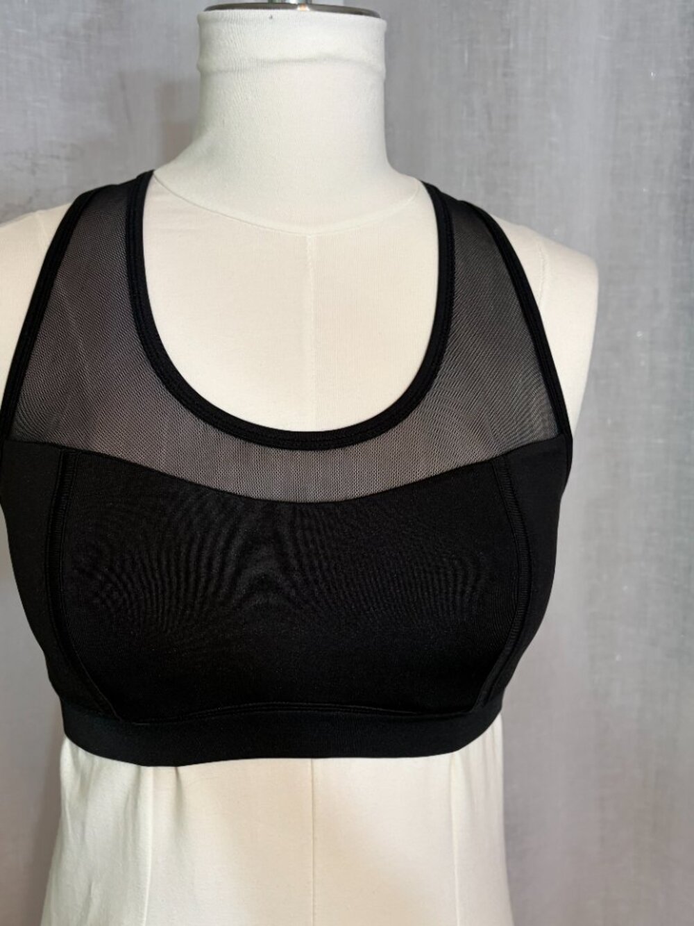 BOGO! Nicole Miller Black Mesh Panel Racerback Sports Bra